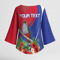 Personalized Hispaniolan Trogon Haiti Kimono Sleeve Blouse Sporty Style - Wonder Print Shop