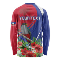 Personalized Hispaniolan Trogon Haiti Long Sleeve Shirt Sporty Style - Wonder Print Shop