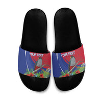 Personalized Hispaniolan Trogon Haiti Slide Sandals Sporty Style - Wonder Print Shop