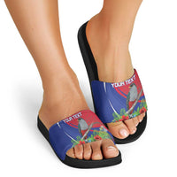 Personalized Hispaniolan Trogon Haiti Slide Sandals Sporty Style - Wonder Print Shop