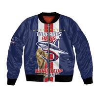 Cape Verde Football Bomber Jacket Tubaroes Azuis World Cup 2026 - Wonder Print Shop