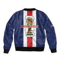 Cape Verde Football Bomber Jacket Tubaroes Azuis World Cup 2026 - Wonder Print Shop