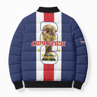 Cape Verde Football Bomber Puffer Jacket Tubaroes Azuis World Cup 2026 - Wonder Print Shop