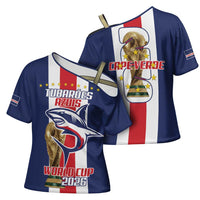 Cape Verde Football Cross Shoulder Shirt Tubaroes Azuis World Cup 2026 - Wonder Print Shop