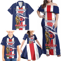 Cape Verde Football Family Matching Off Shoulder Maxi Dress and Hawaiian Shirt Tubaroes Azuis World Cup 2026 - Wonder Print Shop