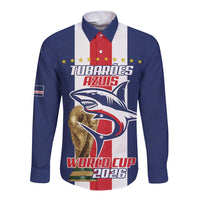 Cape Verde Football Long Sleeve Button Shirt Tubaroes Azuis World Cup 2026 - Wonder Print Shop