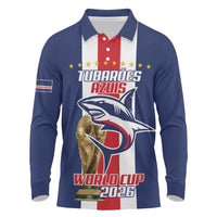 Cape Verde Football Long Sleeve Polo Shirt Tubaroes Azuis World Cup 2026 - Wonder Print Shop