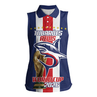 Cape Verde Football Women Sleeveless Polo Shirt Tubaroes Azuis World Cup 2026 - Wonder Print Shop