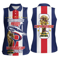Cape Verde Football Women Sleeveless Polo Shirt Tubaroes Azuis World Cup 2026 - Wonder Print Shop