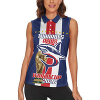 Cape Verde Football Women Sleeveless Polo Shirt Tubaroes Azuis World Cup 2026 - Wonder Print Shop