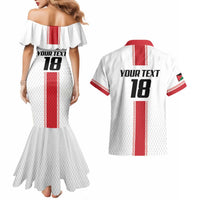 Custom Jordan Heritage Football Couples Matching Mermaid Dress and Hawaiian Shirt Al Nashama Sporty Style - Wonder Print Shop