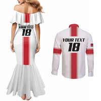 Custom Jordan Heritage Football Couples Matching Mermaid Dress and Long Sleeve Button Shirt Al Nashama Sporty Style - Wonder Print Shop