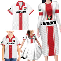 Custom Jordan Heritage Football Family Matching Long Sleeve Bodycon Dress and Hawaiian Shirt Al Nashama Sporty Style - Wonder Print Shop