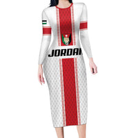 Custom Jordan Heritage Football Family Matching Long Sleeve Bodycon Dress and Hawaiian Shirt Al Nashama Sporty Style - Wonder Print Shop
