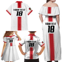 Custom Jordan Heritage Football Family Matching Off Shoulder Maxi Dress and Hawaiian Shirt Al Nashama Sporty Style - Wonder Print Shop