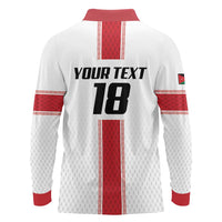 Custom Jordan Heritage Football Long Sleeve Polo Shirt Al Nashama Sporty Style - Wonder Print Shop