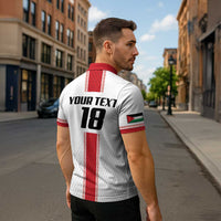 Custom Jordan Heritage Football Zipper Polo Shirt Al Nashama Sporty Style - Wonder Print Shop
