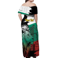 Bulgaria Liberation Day Personalized Off Shoulder Maxi Dress Bulgarian Lion National Pride Patriotic