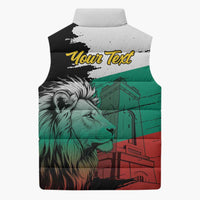 Bulgaria Liberation Day Personalized Sleeveless Puffer Jacket Bulgarian Lion National Pride Patriotic