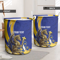 Bosnia and Herzegovina Independence Day Personalized Laundry Basket Medieval Dragon Fleur-de-Lis Patriotic