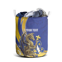 Bosnia and Herzegovina Independence Day Personalized Laundry Basket Medieval Dragon Fleur-de-Lis Patriotic
