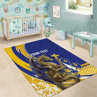 Bosnia and Herzegovina Independence Day Personalized Area Rug Medieval Dragon Fleur-de-Lis Patriotic