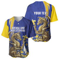 Bosnia and Herzegovina Independence Day Personalized Baseball Jersey Medieval Dragon Fleur-de-Lis Patriotic