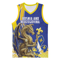 Bosnia and Herzegovina Independence Day Personalized Basketball Jersey Medieval Dragon Fleur-de-Lis Patriotic