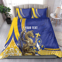 Bosnia and Herzegovina Independence Day Personalized Bedding Set Medieval Dragon Fleur-de-Lis Patriotic