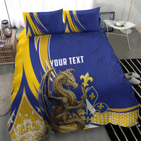 Bosnia and Herzegovina Independence Day Personalized Bedding Set Medieval Dragon Fleur-de-Lis Patriotic