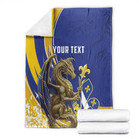 Bosnia and Herzegovina Independence Day Personalized Blanket Medieval Dragon Fleur-de-Lis Patriotic