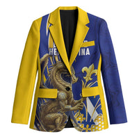Bosnia and Herzegovina Independence Day Personalized Blazer Medieval Dragon Fleur-de-Lis Patriotic