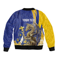 Bosnia and Herzegovina Independence Day Personalized Bomber Jacket Medieval Dragon Fleur-de-Lis Patriotic
