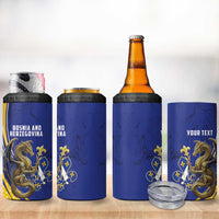 Bosnia and Herzegovina Independence Day Personalized 4 in 1 Can Cooler Tumbler Medieval Dragon Fleur-de-Lis Patriotic
