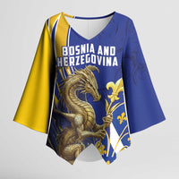 Bosnia and Herzegovina Independence Day Personalized Kimono Sleeve Blouse Medieval Dragon Fleur-de-Lis Patriotic