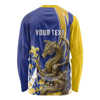 Bosnia and Herzegovina Independence Day Personalized Long Sleeve Shirt Medieval Dragon Fleur-de-Lis Patriotic