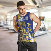 Bosnia and Herzegovina Independence Day Personalized Men Tank Top Medieval Dragon Fleur-de-Lis Patriotic