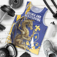 Bosnia and Herzegovina Independence Day Personalized Men Tank Top Medieval Dragon Fleur-de-Lis Patriotic