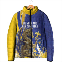 Bosnia and Herzegovina Independence Day Personalized Padded Jacket Medieval Dragon Fleur-de-Lis Patriotic