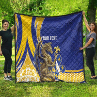Bosnia and Herzegovina Independence Day Personalized Quilt Medieval Dragon Fleur-de-Lis Patriotic