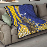 Bosnia and Herzegovina Independence Day Personalized Quilt Medieval Dragon Fleur-de-Lis Patriotic