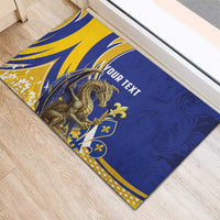 Bosnia and Herzegovina Independence Day Personalized Rubber Doormat Medieval Dragon Fleur-de-Lis Patriotic
