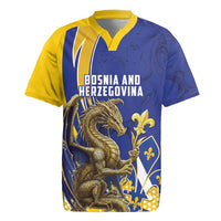 Bosnia and Herzegovina Independence Day Personalized Rugby Jersey Medieval Dragon Fleur-de-Lis Patriotic