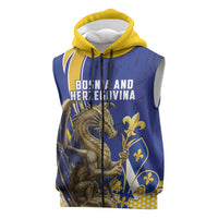 Bosnia and Herzegovina Independence Day Personalized Sleeveless Zip Hoodie Medieval Dragon Fleur-de-Lis Patriotic
