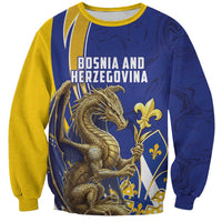 Bosnia and Herzegovina Independence Day Personalized Sweatshirt Medieval Dragon Fleur-de-Lis Patriotic