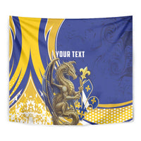 Bosnia and Herzegovina Independence Day Personalized Tapestry Medieval Dragon Fleur-de-Lis Patriotic