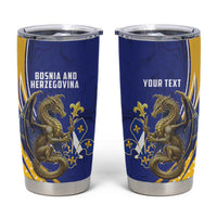 Bosnia and Herzegovina Independence Day Personalized Tumbler Cup Medieval Dragon Fleur-de-Lis Patriotic