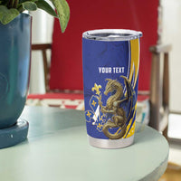 Bosnia and Herzegovina Independence Day Personalized Tumbler Cup Medieval Dragon Fleur-de-Lis Patriotic