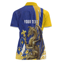 Bosnia and Herzegovina Independence Day Personalized Women Polo Shirt Medieval Dragon Fleur-de-Lis Patriotic