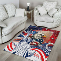 United States Fourth Of July Area Rug Eagle Dead With American Flag